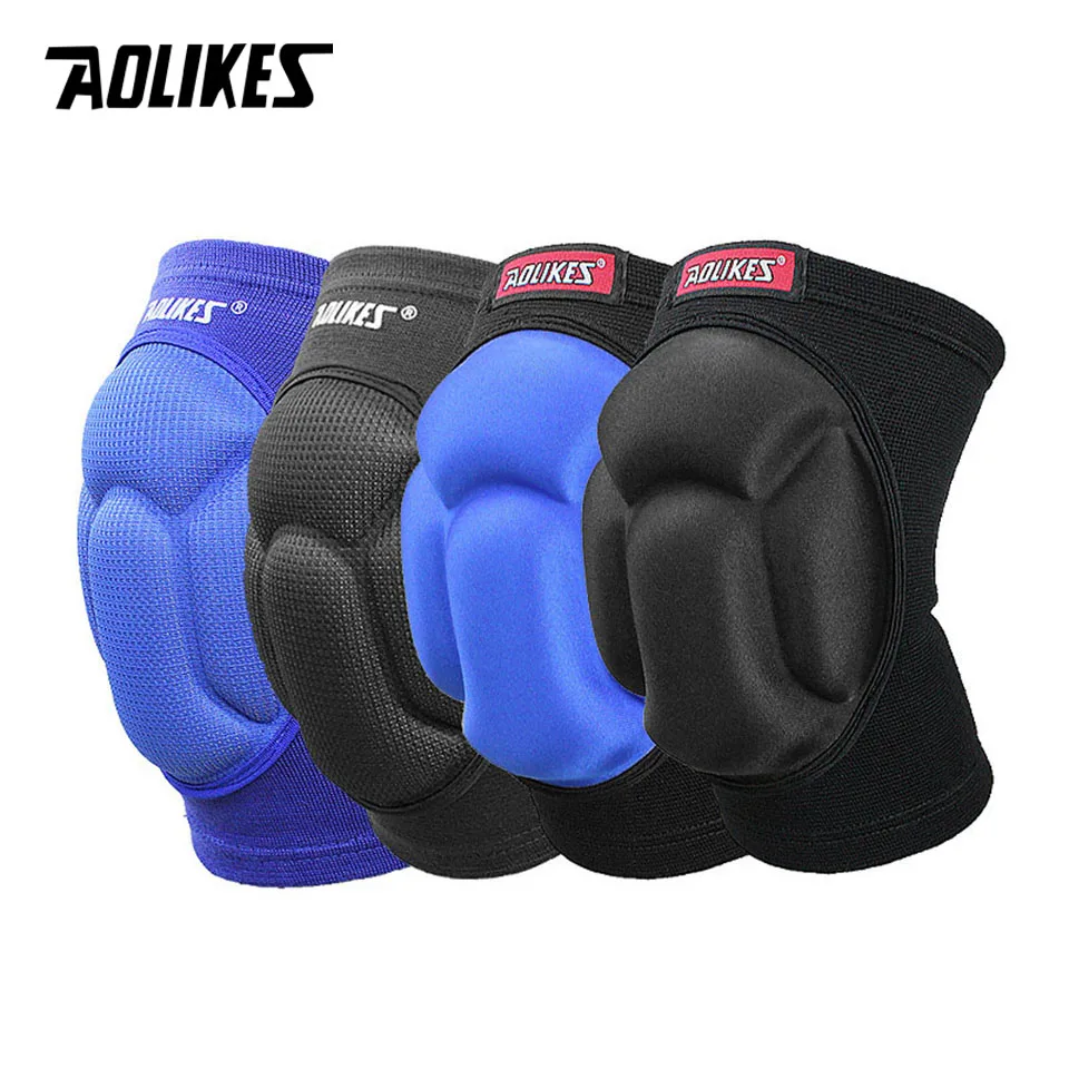 Aolikes 1 pair thicked كرة الطائرة الرياضات المتطرفة التزلج منصات الركبة اللياقة الركبة دعم الركبة حامي نيباد