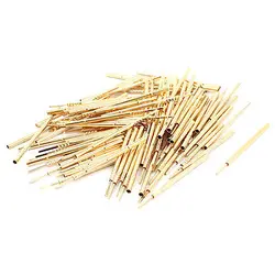 

100 Pcs R100-4W 1.7mm Dia Test Probe Receptacles 38.3mm Long Gold Tone