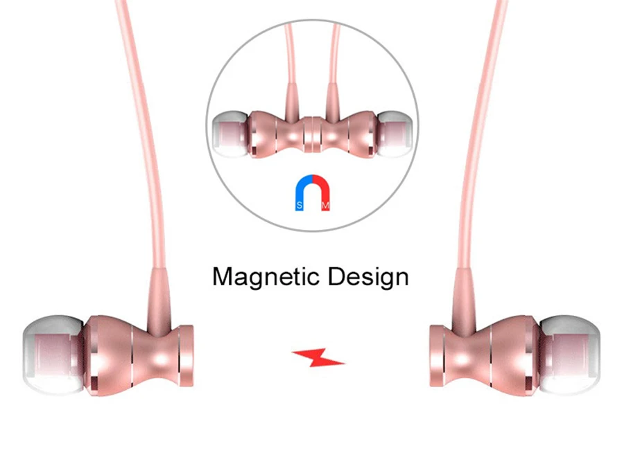 Металлические Магнитные Наушники Для Спортивного Бега вкладыши ясности стерео звук в соответствии с микрофоном гарнитура для мобильного телефона MP3 MP4 ПК
