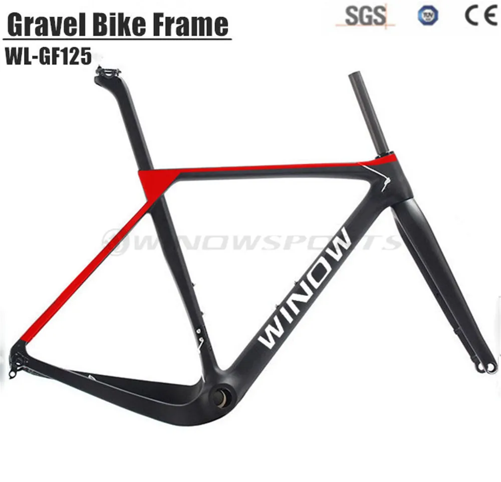 

Carbon Gravel Bike Frame Full Carbon Gravel Bicycle Frame Cyclocross Disc brake Road Bike Frameset