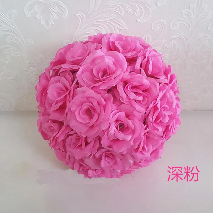 Искусственные розовые шары для поцелуев из шелковых цветов 20 см Висячие цветы шар для свадьбы рождественские украшения вечерние украшения