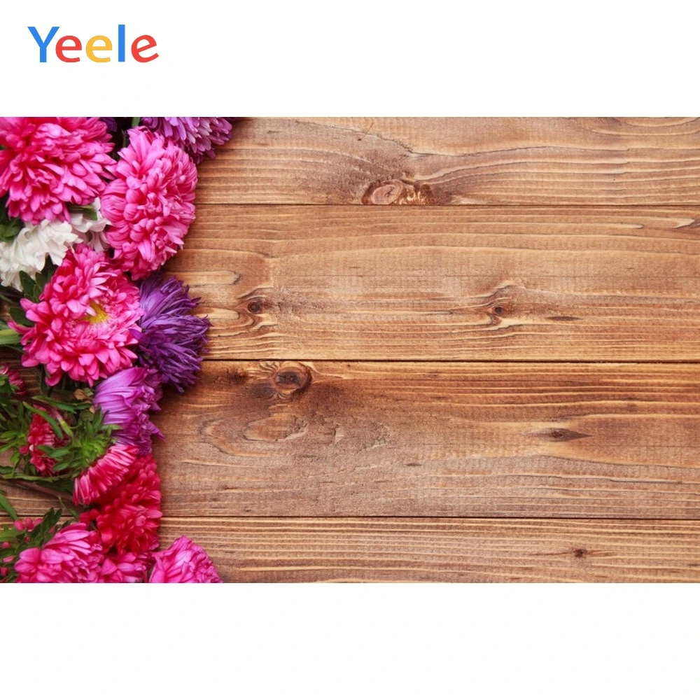 

Yeele Aster Flower Wooden Board Texture Planks Goods Show Res Photography Backgrounds Photographic Backdrops For Photo Studio