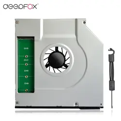 Deepfox Новый 9,5 мм SATA M.2 B Ключ NGFF твердотельный диск 2nd HDD Caddy SATA 3 SSD HDD Алюминий чехол для ноутбука DVD/CD-ROM с вентилятором