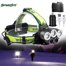 SKYWOLFEYE 15000 лм T6 светодиодный фары Водонепроницаемый Перезаряжаемые фар 18650 Батарея+ автомобиля Зарядное устройство+ устройство для зарядки от сети Зарядное устройство+ usb кабель