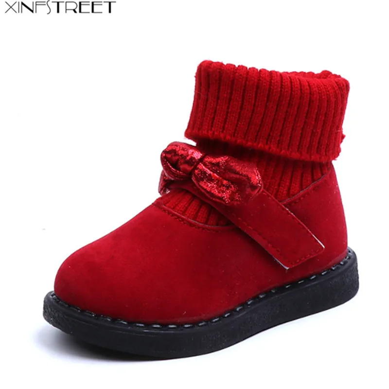 

Fashion Baby Girls Snow Boots Cute Bow Warm Toddler Kids Boots For Girls Toddler Infant Girls Shoes Winter SIZE 21-30