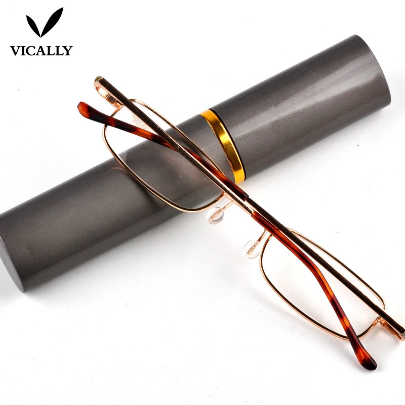 Slim Reading Glasses Portable Compact Ultra Light Older Eyewear Parents Gift Anti Eye Fatigue With Case