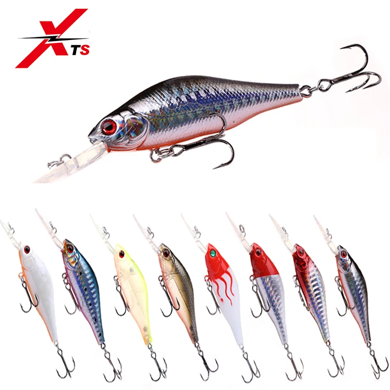 

XTS Fishing Bait 70mm 8.6g Wobblers ABS Material Artificial Floating Hard Minnow Lure With 2 Strong Hooks Fishing Crankbait 5271