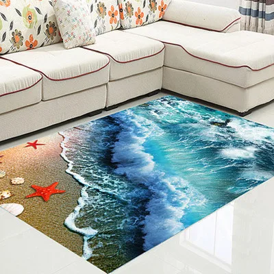 3D ковры с цветочным рисунком для гостиной, спальни, дивана, журнального столика, коврик для йоги, Синий Средиземноморский стиль, противоскользящий - Цвет: type8