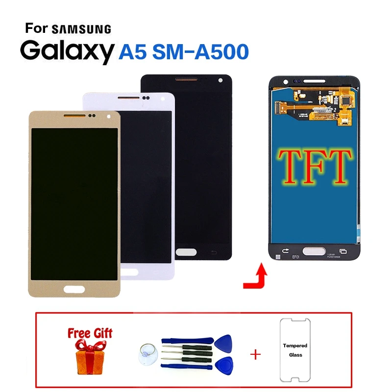 Pаспродажа TFT дисплей для samsung Galaxy A5 SM A500F ЖК экран Замена для samsung A500 A500FU A5000 A5009 A500M дисплей ЖК модуль