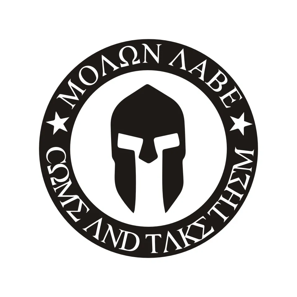 10CMX10CM Molon Labe Spartan Helmet Car Bumper Stickers and Decals Car Styling Decoration Door Body Window Vinyl Stickers (2)