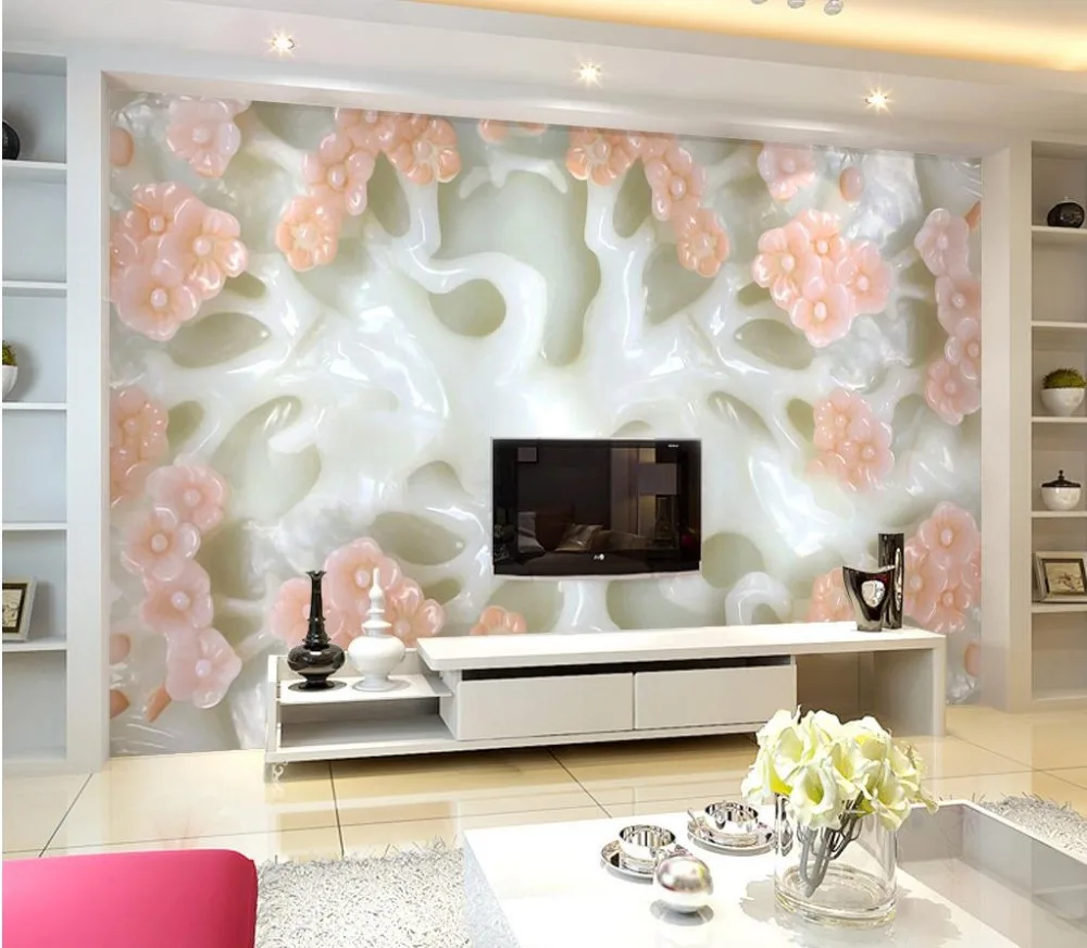 wall mural photo wallpaper Jade carving plum photo wall murals