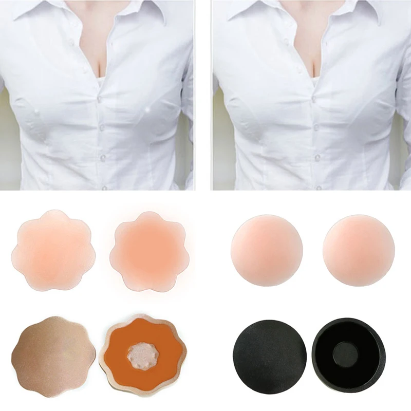

2pcs/1pair Silicone Nipple Cover Bra Pad Skin Adhesive Reusable Invisible Breast Petals for Party Dress Bra Accessories Lingerie