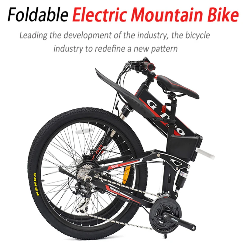 Top 26inch Foldable Electric Bicycle Mountain Bike,36V/48V,7.8Ah/8.7Ah Lithuim Battery,250W/350W,21/27Speeds,Aluminum Frame 1