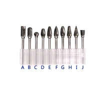 טונגסטן פלדה 10pcs פלדה טונגסטן שחיקה ראש סטים הקוצים טונגסטן קרביד תרגיל מיני burs היהלום tungstenio חומר אביזרים DREMEL (2)