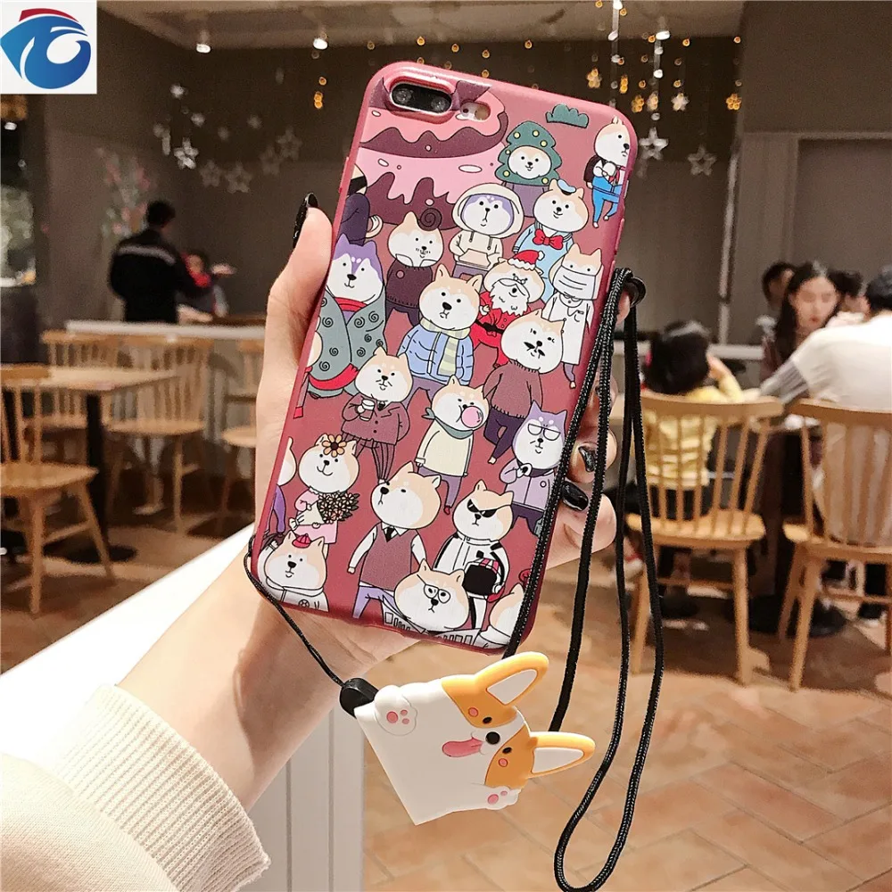 Cute puppy shell For iPhone 6S 7S 7Plus 7Plus 8 Plus XRXS MaxProject Soft shell airbag bracket   TPU Protection Anti-fall Phone case7
