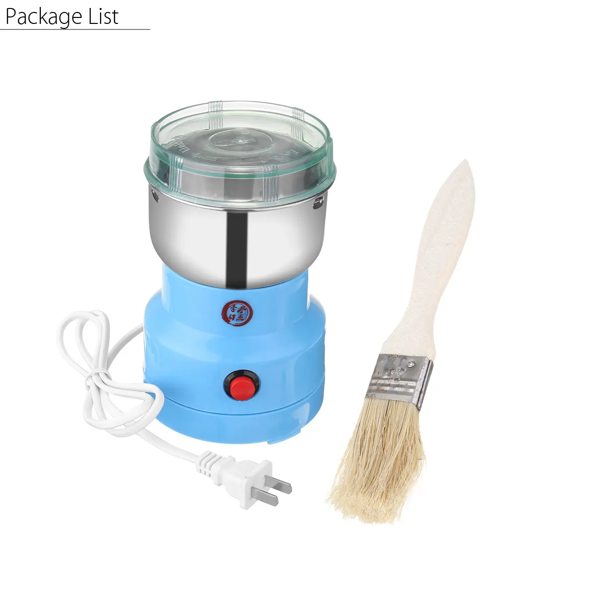 Electric Coffee Grinder Basic Retro Design in Vintage Blue with 150W of Power, 60g Capacity