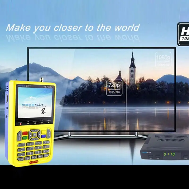 

Portable Satellite Finder Satlink+TV Receiver Decoder V8+USB Wifi