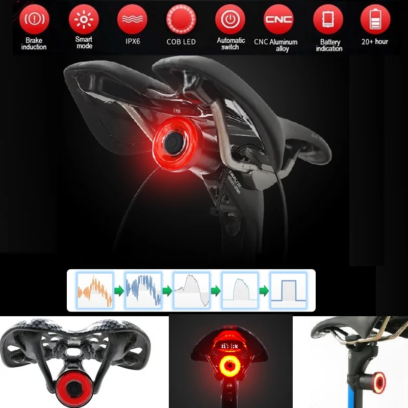 

Xlite100 Smart Bike Tail Light Rechargeable USB Cycling Lamp Auto Start/Stop Brake Sensing MTB Road Bicycle Seat Rear Light