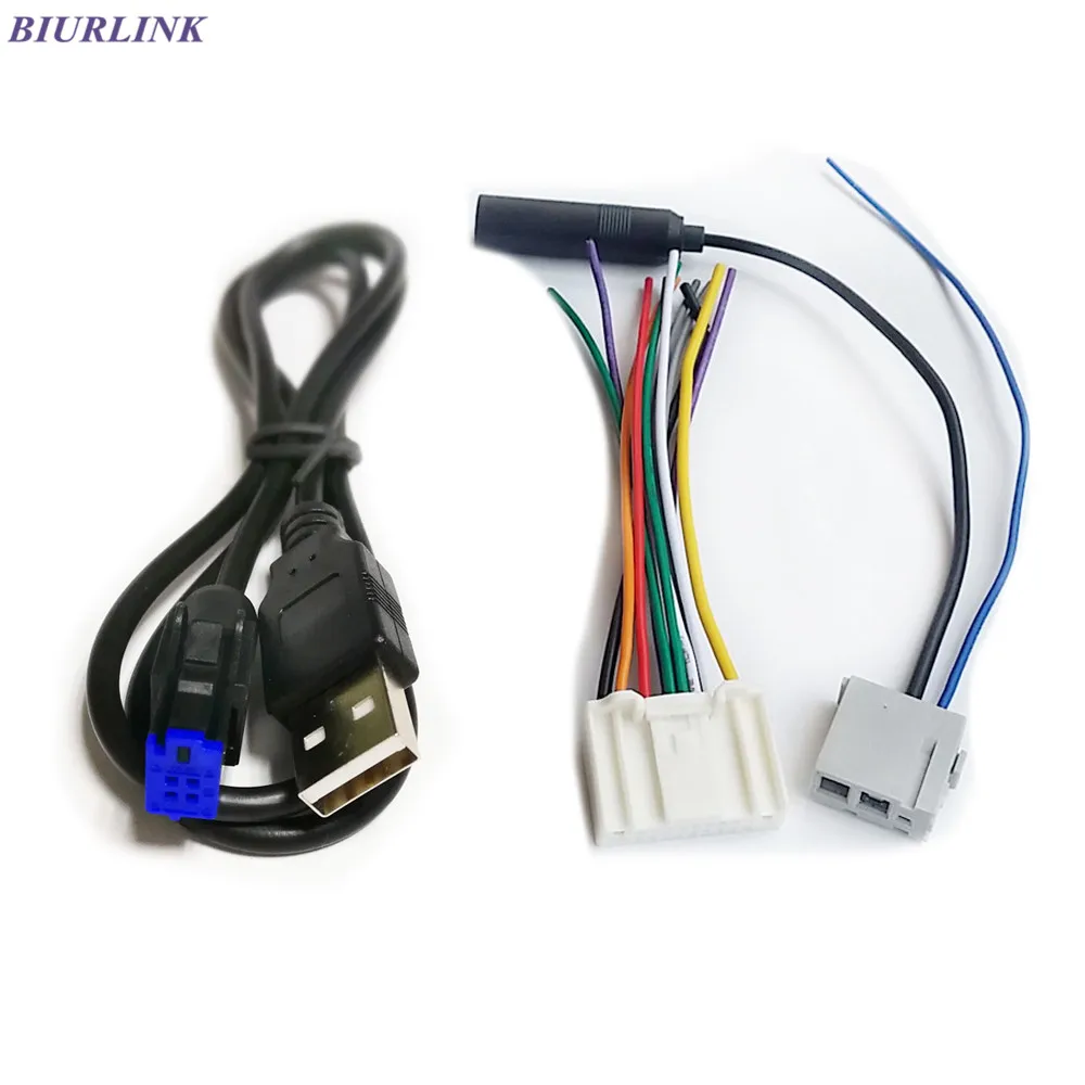 Biurlink Автомобильная стерео 4Pin USB аудио Проводная антенна кабель для Nissan Qashqai