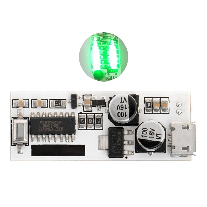 

USB Mini Music Spectrum Light 2x13 LED Board Voice Control Sensitivity Adjust 649E