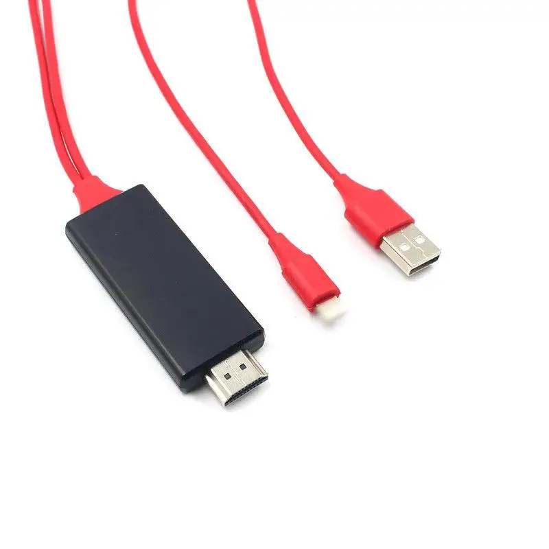 1080P видео адаптер телефон к телевизору HDMI HD tv AV USB кабель 6 футов 8 Pin для iPhone XS MAX XR X 7