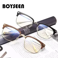 BOYSEEN очки-половинки металлические очки кадр ретро art плоской зеркало оптические очки 3214