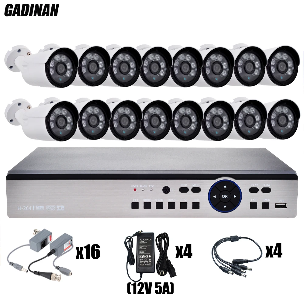  GADINAN 16CH AHD 4MP DVR System Kit H.264+ Encoding Onvif 16PCS 3MP/ 4MP Metal AHD-Q AHD-G Camera CCTV Security AHD System 