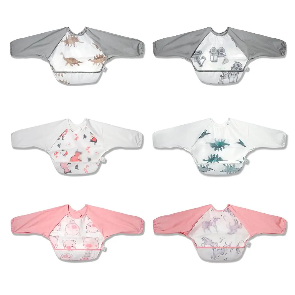 

Baby Bibs Waterproof Children Bib Full Sleeve Bibs Children Apron Long Sleeve Feeding Bibs