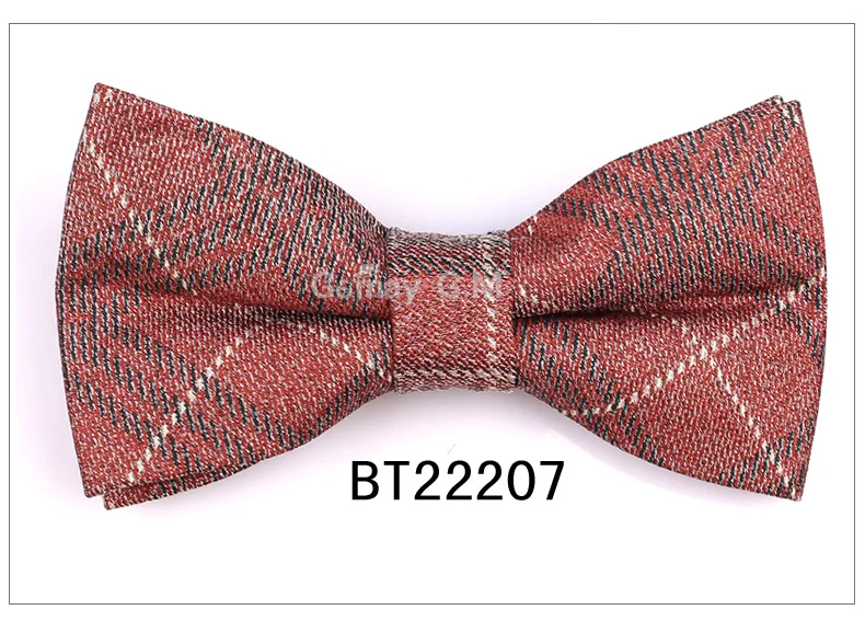 Брендовый клетчатый галстук-бабочка для мужчин, галстук-бабочка, галстук-бабочка для смокинга, регулируемые банты, Свадебный галстук-бабочка для взрослых - Цвет: BT22207