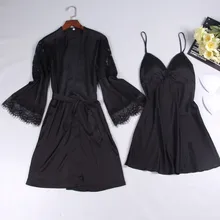 Ночное сексуальное платье, сексуальное кружевное ночное белье, ночная рубашка, набор, женское нижнее белье, комплект нижнего белья, шелковые халаты для женщин