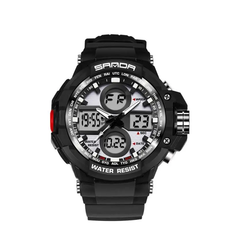 

Men Watch Fashion Wristwatches Dive Men's Sport Digital Colorful Double Display Cold Light Sport Waterproof Mens High Quality 7+
