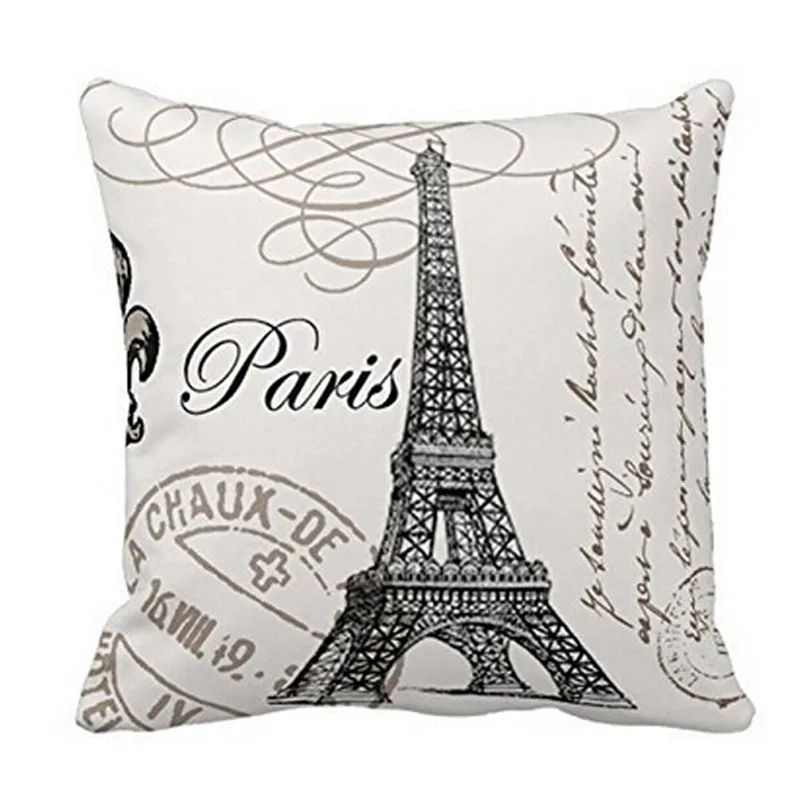 New The Eiffel Tower Print Waist pillow case throw decorative cushion