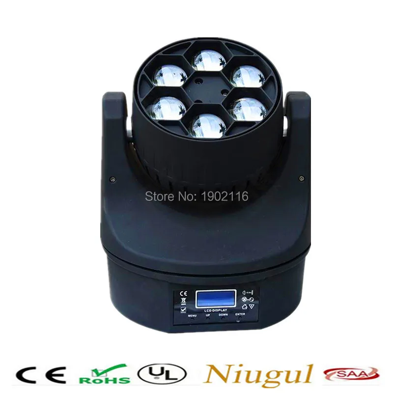 6X15W Bee Eye beam  RGBW 4in1 LED Beam Moving Head light DMX Stage Effect Lighting For Party Disco DJ Stage Lights LED wash Lamp