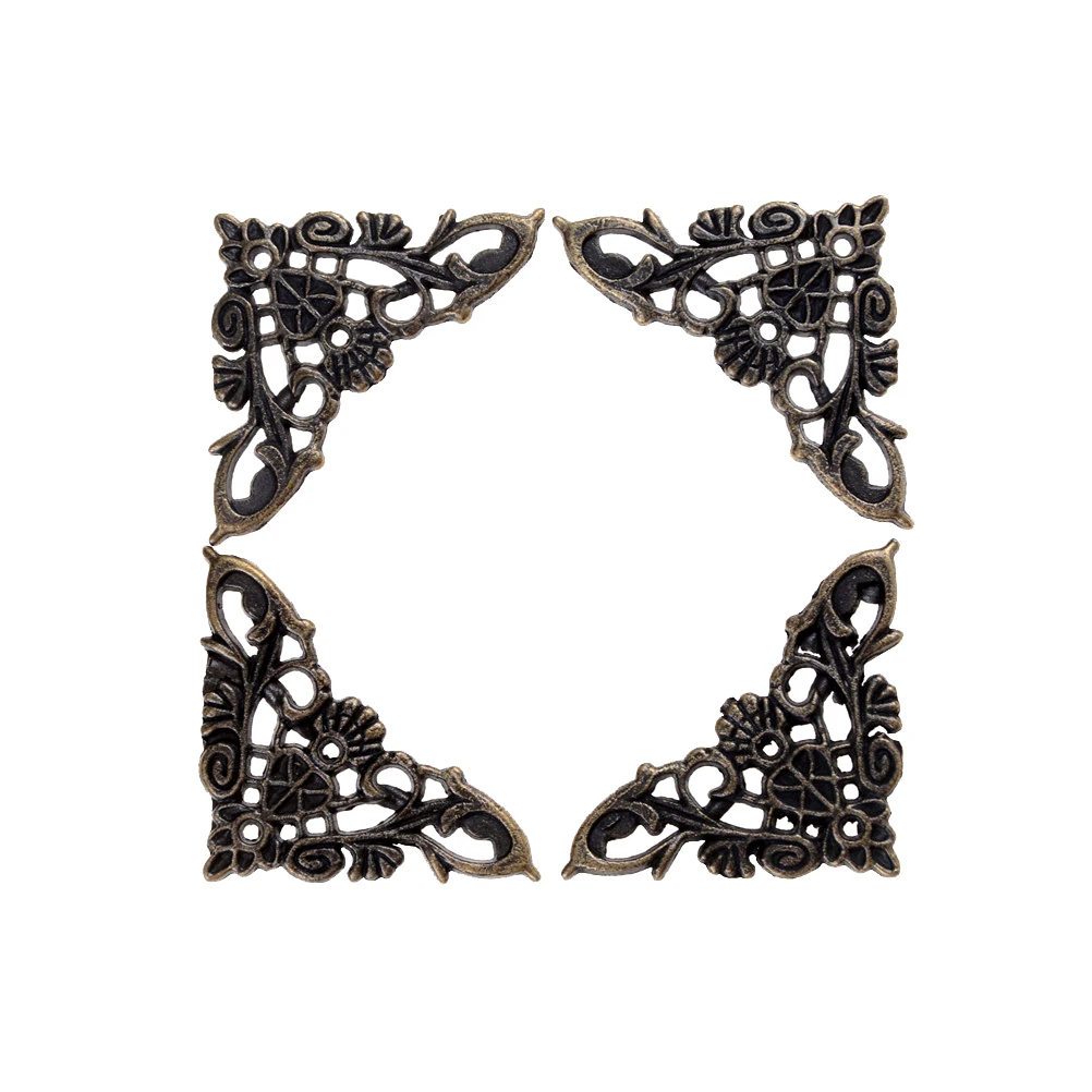 

4PCS Butterfly Corner Bracket Bronze Jewelry Box Book Antique Frame Accessories Notebook
