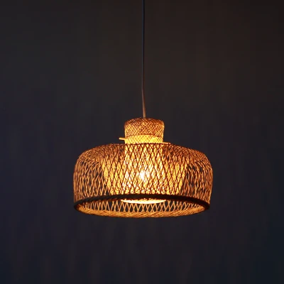 

Bamboo Wicker Rattan Miss Hat Shade Pendant Light Fixture Japanese Asian Rustic Vintage Hanging Ceiling Lamp Plafon Lustre Avize