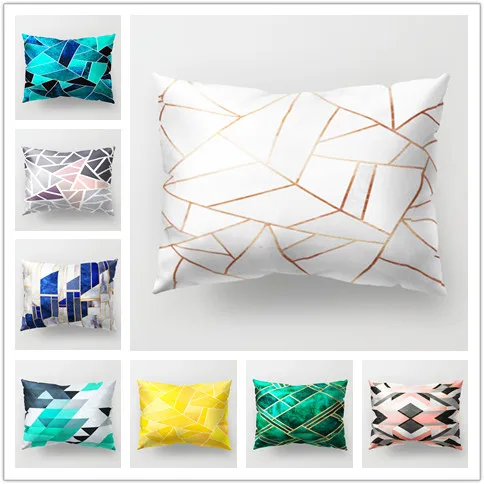 

Geometric Pattern Printing Pillow Case Bed Home 3D Colorful Pillowcases Rectangle 30*50cm Comfortable Pillowcase Cover