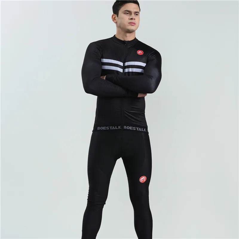 

2019 winter cycling jersey set Men Black long sleeve Warm Hot Wool bike clothes UCI team triathlon suit uniforme ciclismo custom