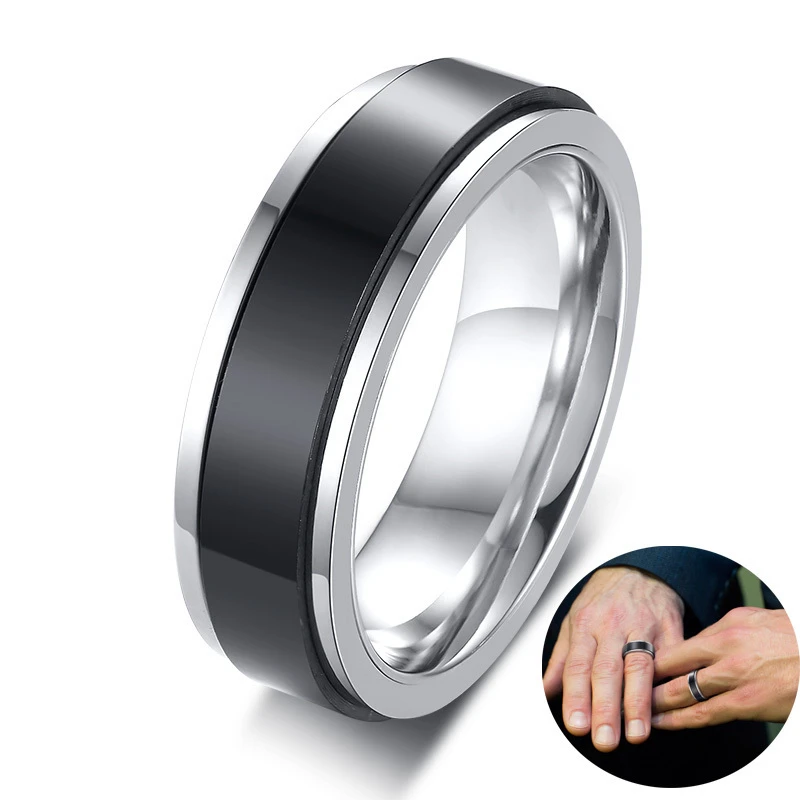 Anillo giratorio de acero para joyería de 6mm, boda|Anillos| - AliExpress