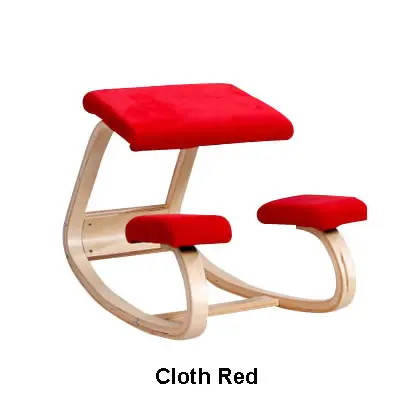 Эргономичный Регулируемый коленчатый стул из твердой древесины в сложенном виде-экспорт с фабрики в Италию и Францию - Цвет: Red Cloth Chair