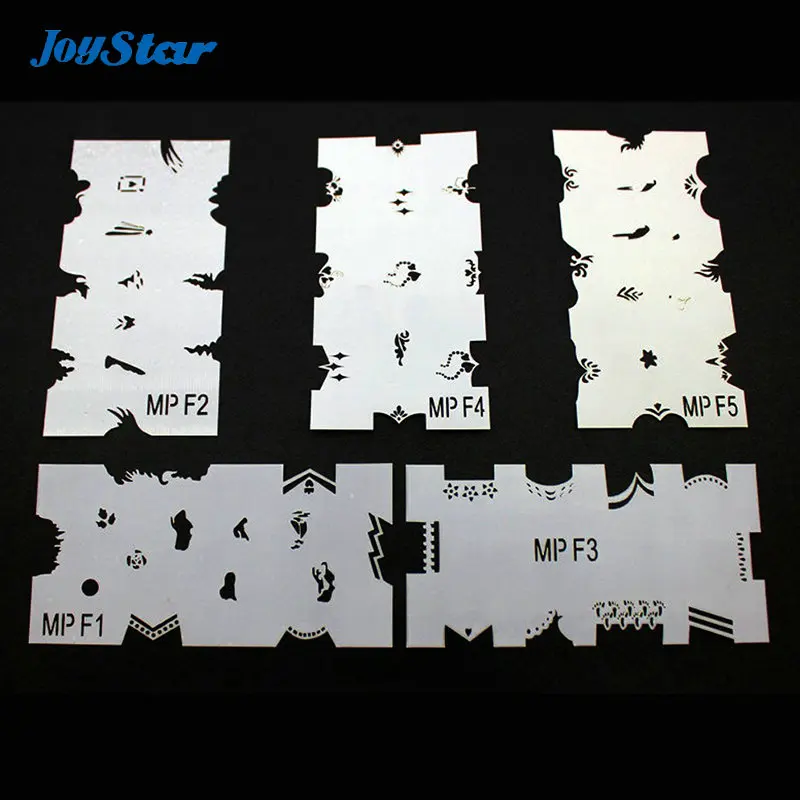 

ABEST Airbrush Nail Art Stencils 5 Sheets over 50 Nail Designs N-ST32-5R