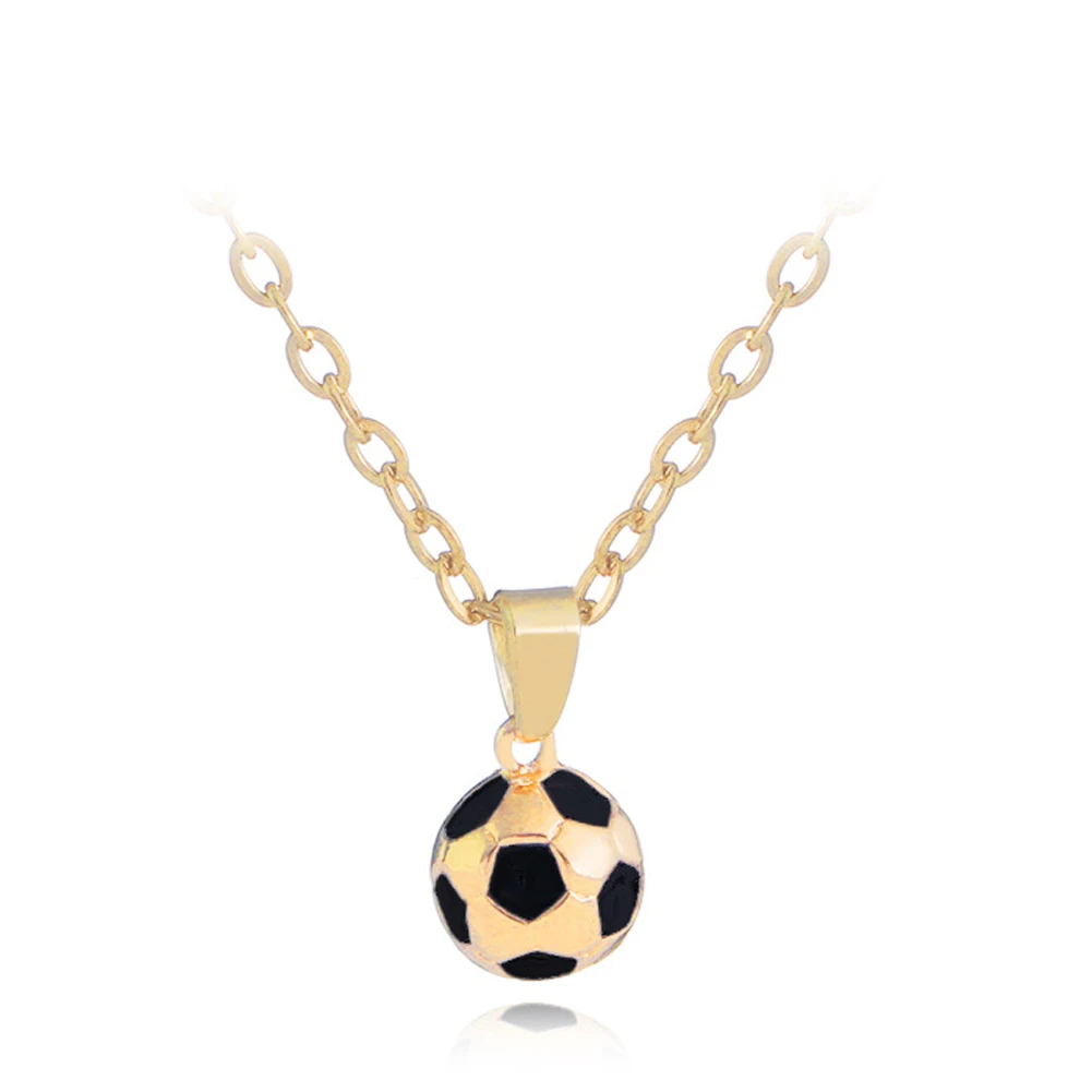 Спортивное ожерелье футбольный кулон с цепочкой ожерелье Футбол Золото/силивер цвет мужчины/женщины Спорт мяч ювелирные изделия