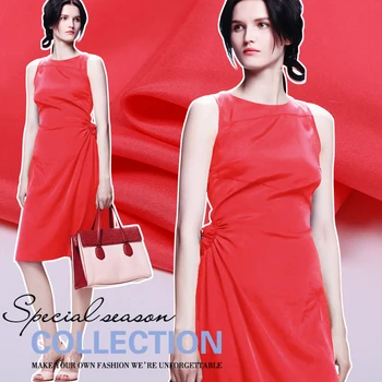 

Fresh watermelon red color in Europe and America advanced silkworm silk fabric silk double Palace meager skinny cloth