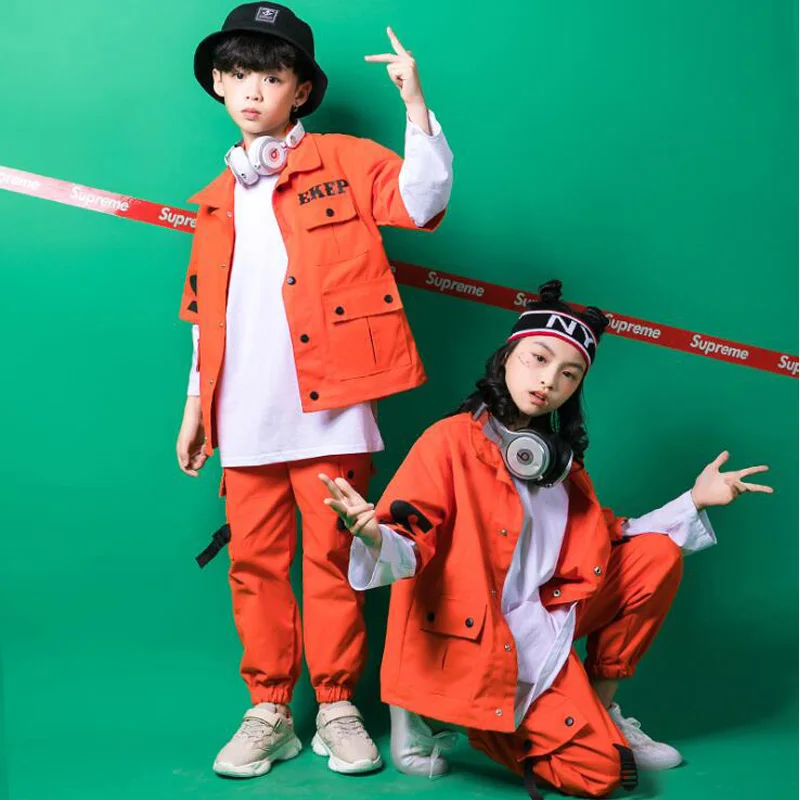 Boys Loose Ballroom Jazz Hip Hop Dancing Costumes Kid Adult Modern Party Show Clothing Jacket Pants Dancing Wear set Outfits