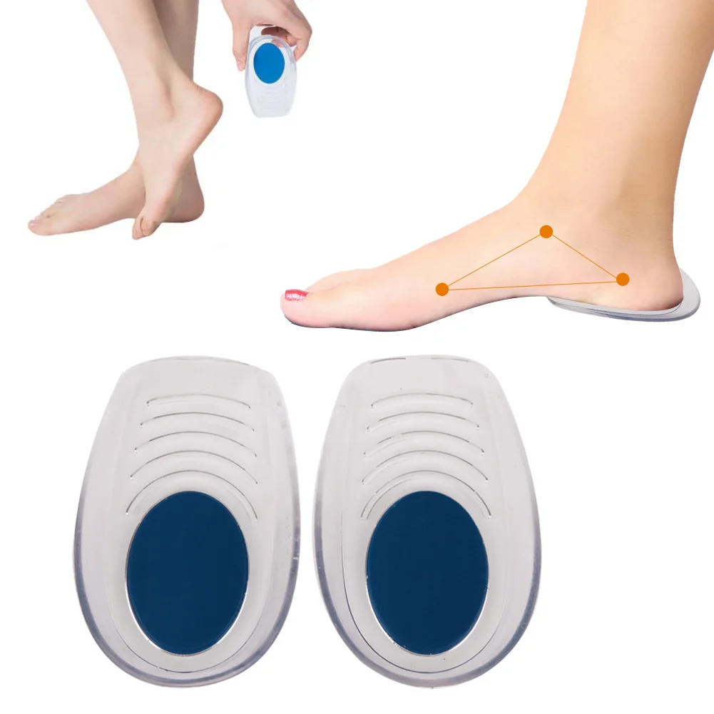 

1 Pair Men Women Silicon Gel heel Cushion insoles soles relieve foot pain protectors Spur Support Shoe pad High Heel Inserts