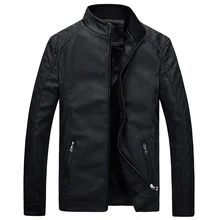 Новинка осени голени Chaquetas De Cuero Hombre Slim Fit PU кожаная мотоциклетная куртка Для мужчин