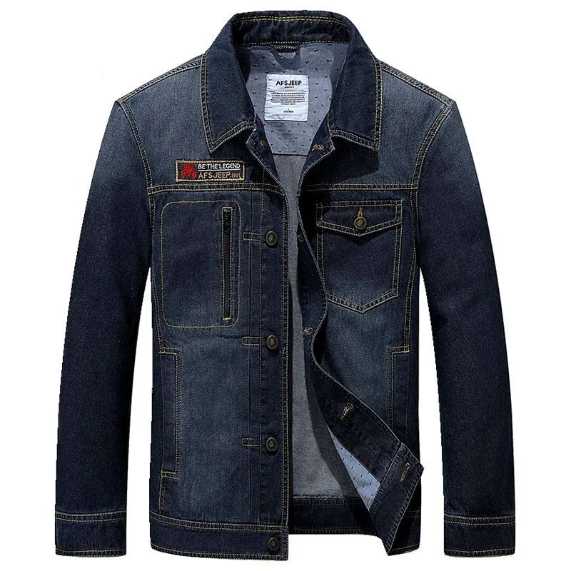 Denim Jacket Men Jeans Jacket Thicken Cowboy Coat Men Outwear Male