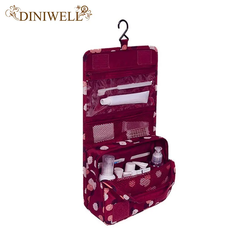 DINIWELL للماء البوليستر السفر حقيبة مستحضرات التجميل شنقا غسل حقيبة محايد ماكياج المنظم الحمام حقيبة للحمل