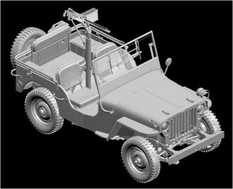 Коллекционная 75050 1/6 сборная статическая модель США 1/4 тонн Уиллис джип Модернизированный 30 Калибр пулемет неготовая модель продукта