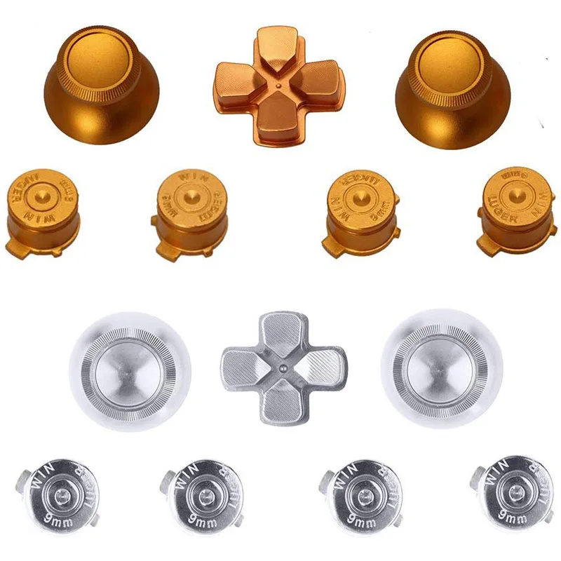 Ps4 Di Alluminio Del Metallo Pollice Manopole Cromo Thumbstick Sostituzione Abxy Pallottola D-Pad Bottoni Per Sony Playstation 4 Ps 4