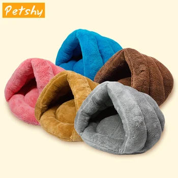 

Petshy Winter Warm Pet Dog Bed Nest New Lovely Plush Pet Cat Bed Cave House Soft Comfortable Puppy Kennel Rabbit Pet Mat Cushion